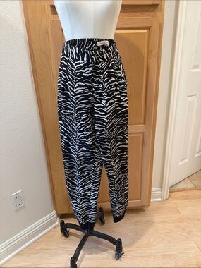 Rebecca Taylor zebra print jogger-style silk pants